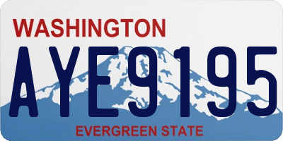 WA license plate AYE9195