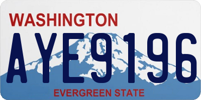 WA license plate AYE9196