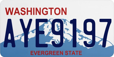 WA license plate AYE9197