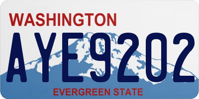 WA license plate AYE9202