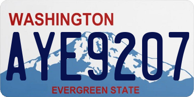 WA license plate AYE9207