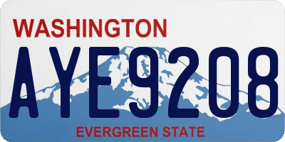 WA license plate AYE9208