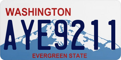 WA license plate AYE9211