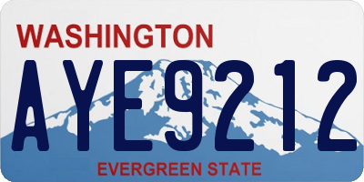 WA license plate AYE9212