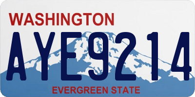 WA license plate AYE9214