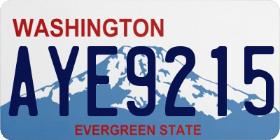 WA license plate AYE9215