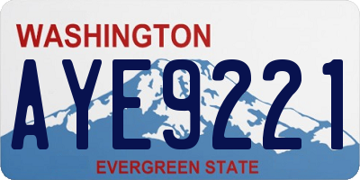 WA license plate AYE9221