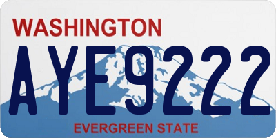 WA license plate AYE9222