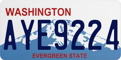 WA license plate AYE9224