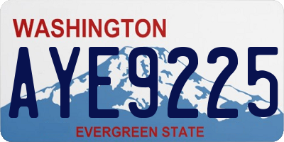 WA license plate AYE9225