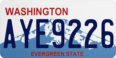 WA license plate AYE9226