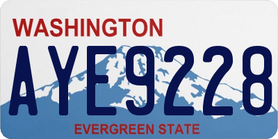 WA license plate AYE9228