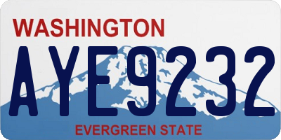 WA license plate AYE9232