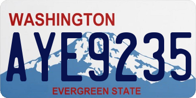 WA license plate AYE9235