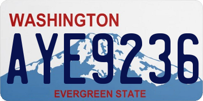WA license plate AYE9236