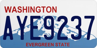 WA license plate AYE9237