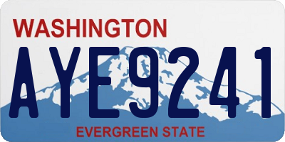 WA license plate AYE9241