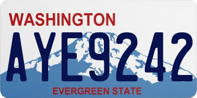 WA license plate AYE9242