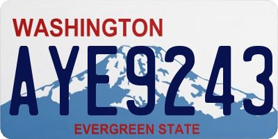 WA license plate AYE9243