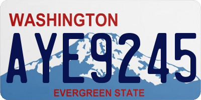 WA license plate AYE9245