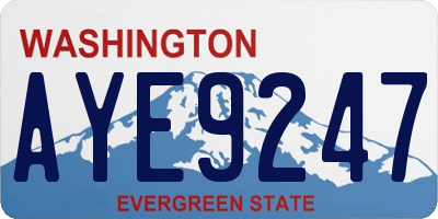 WA license plate AYE9247