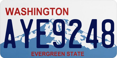 WA license plate AYE9248
