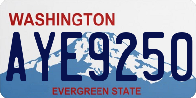 WA license plate AYE9250