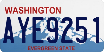 WA license plate AYE9251