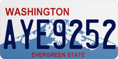WA license plate AYE9252