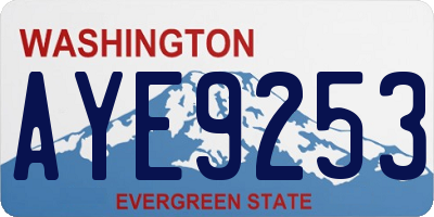WA license plate AYE9253
