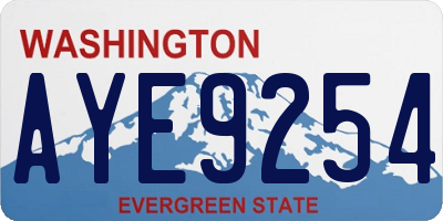 WA license plate AYE9254