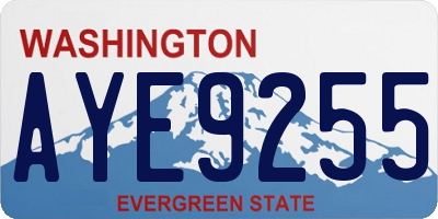 WA license plate AYE9255