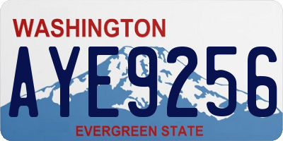 WA license plate AYE9256
