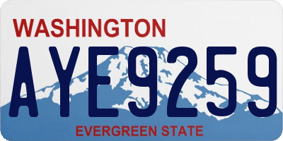 WA license plate AYE9259