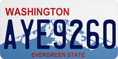 WA license plate AYE9260