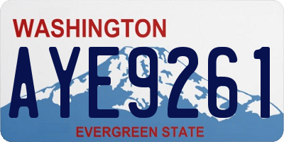 WA license plate AYE9261