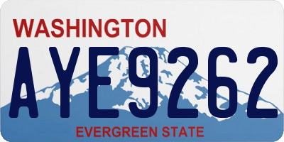 WA license plate AYE9262
