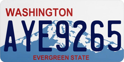 WA license plate AYE9265