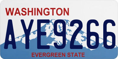 WA license plate AYE9266