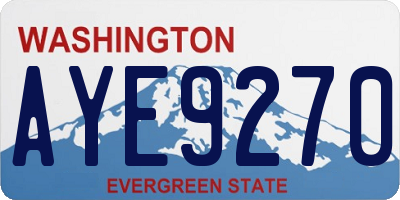 WA license plate AYE9270