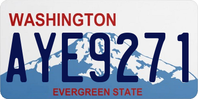 WA license plate AYE9271