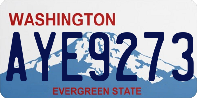 WA license plate AYE9273