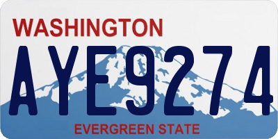 WA license plate AYE9274