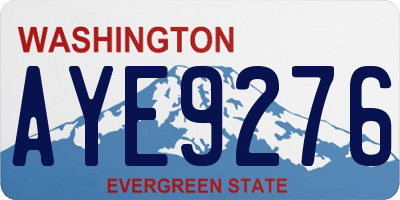 WA license plate AYE9276