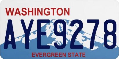 WA license plate AYE9278