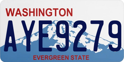 WA license plate AYE9279
