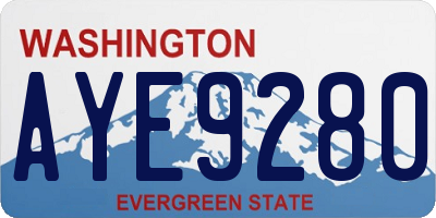 WA license plate AYE9280