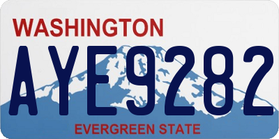 WA license plate AYE9282