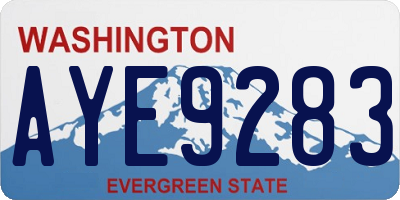 WA license plate AYE9283