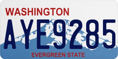 WA license plate AYE9285
